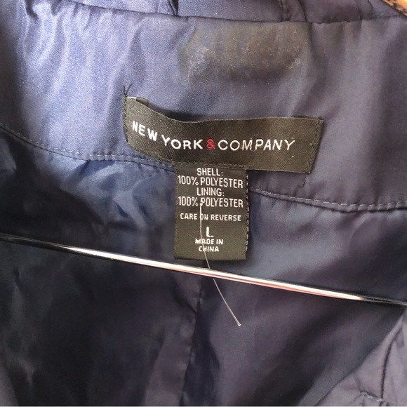 New York & Company navy Y2K peacoat lightweight jacket - Picture 3 of 4